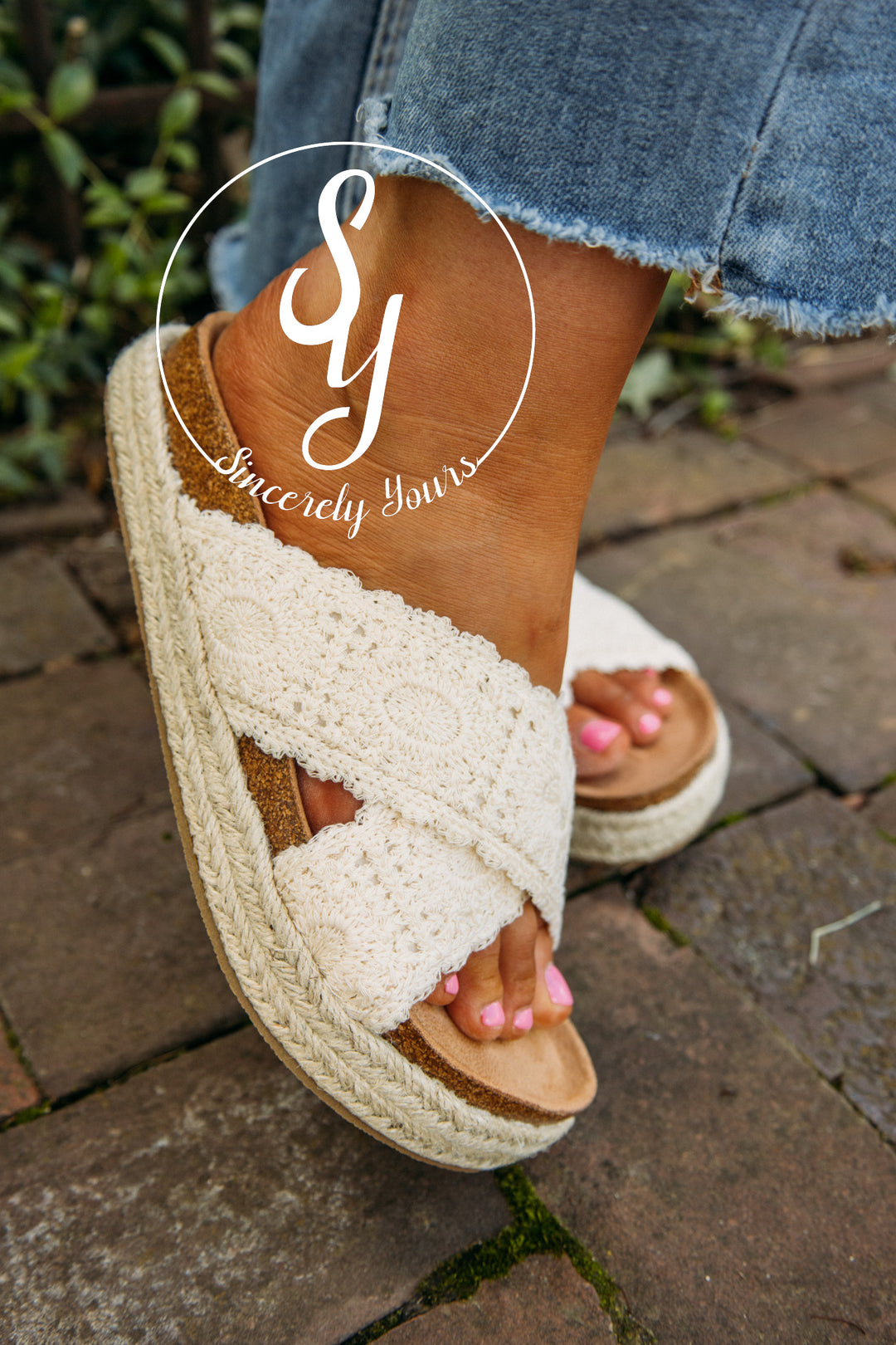 Daydream Darling Crochet Sandal - Beige