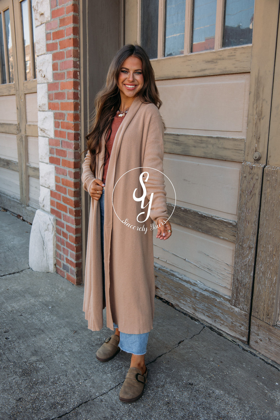 Cozy Up Waffle Knit Cardigan - Camel