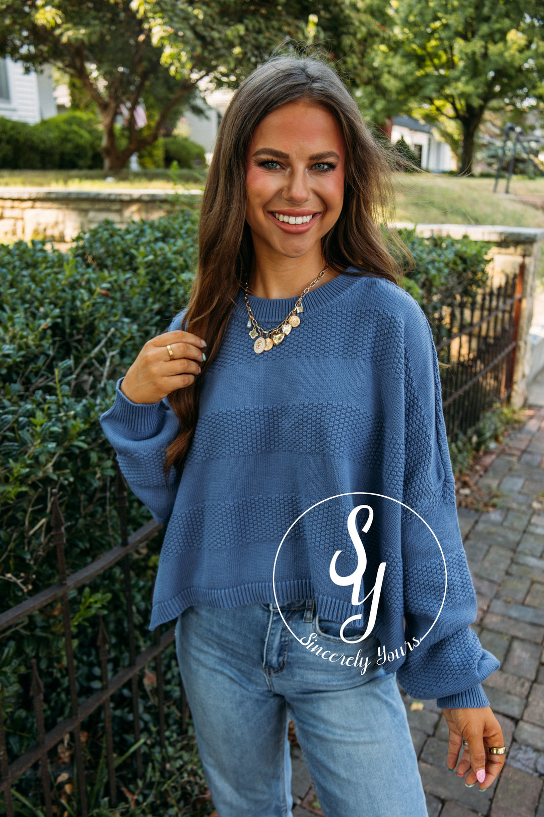 Cider Moments Sweater- Blue
