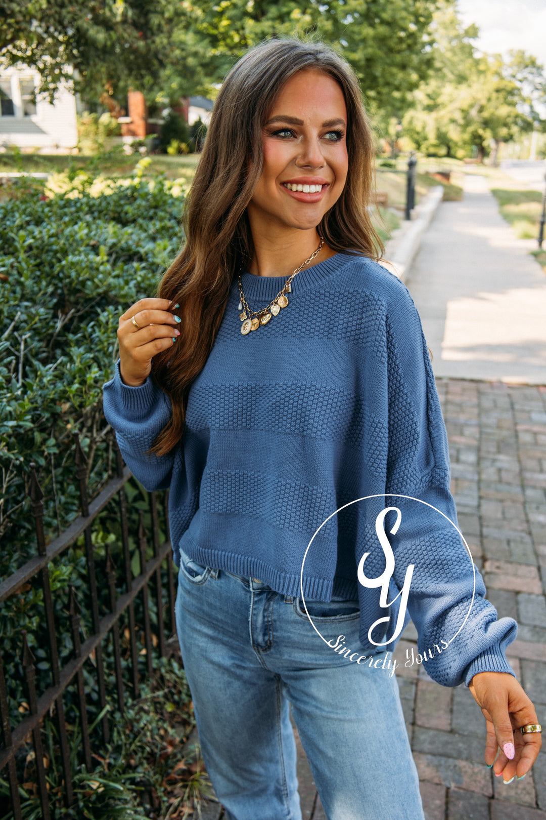 Cider Moments Sweater- Blue