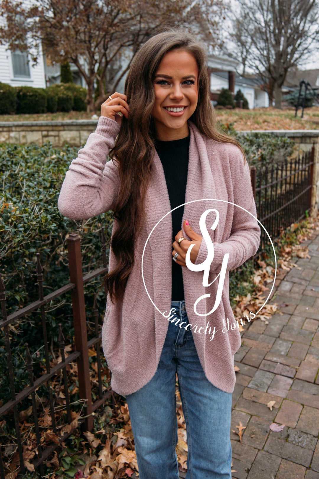 Barefoot Dreams: CozyChic Lite® Circle Cardi -Teaberry