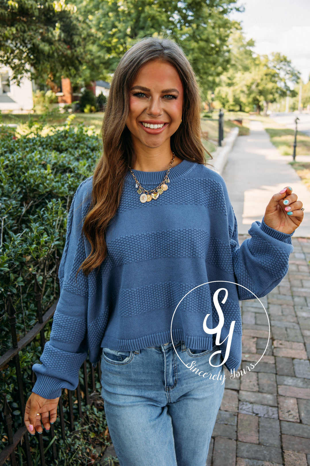 Cider Moments Sweater- Blue