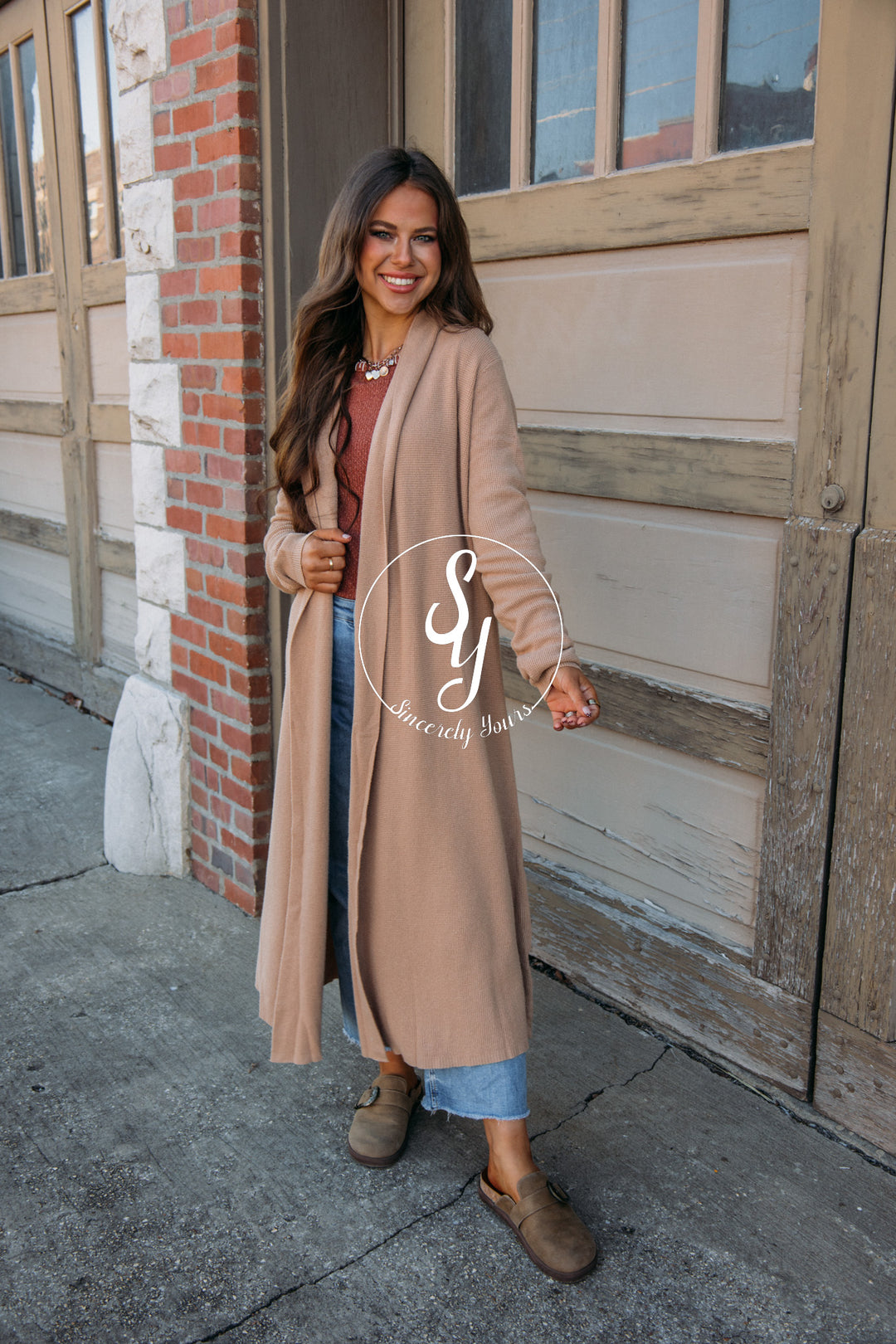 Cozy Up Waffle Knit Cardigan - Camel