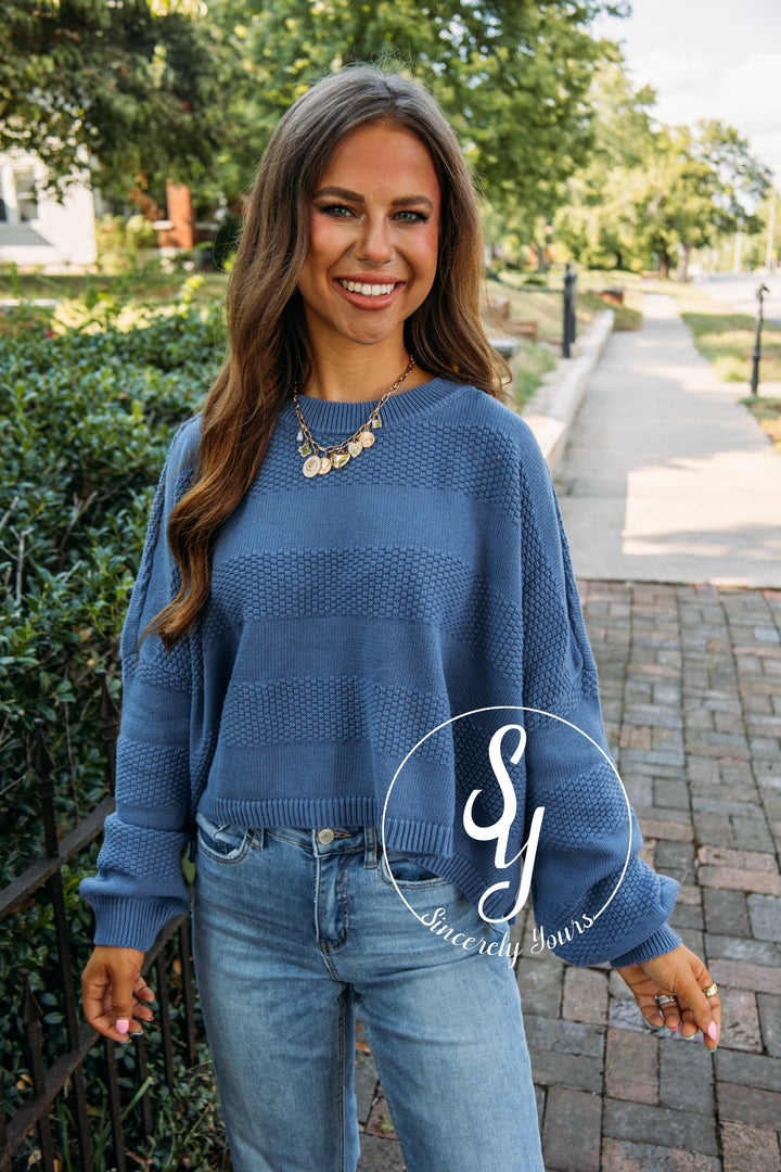 Cider Moments Sweater- Blue