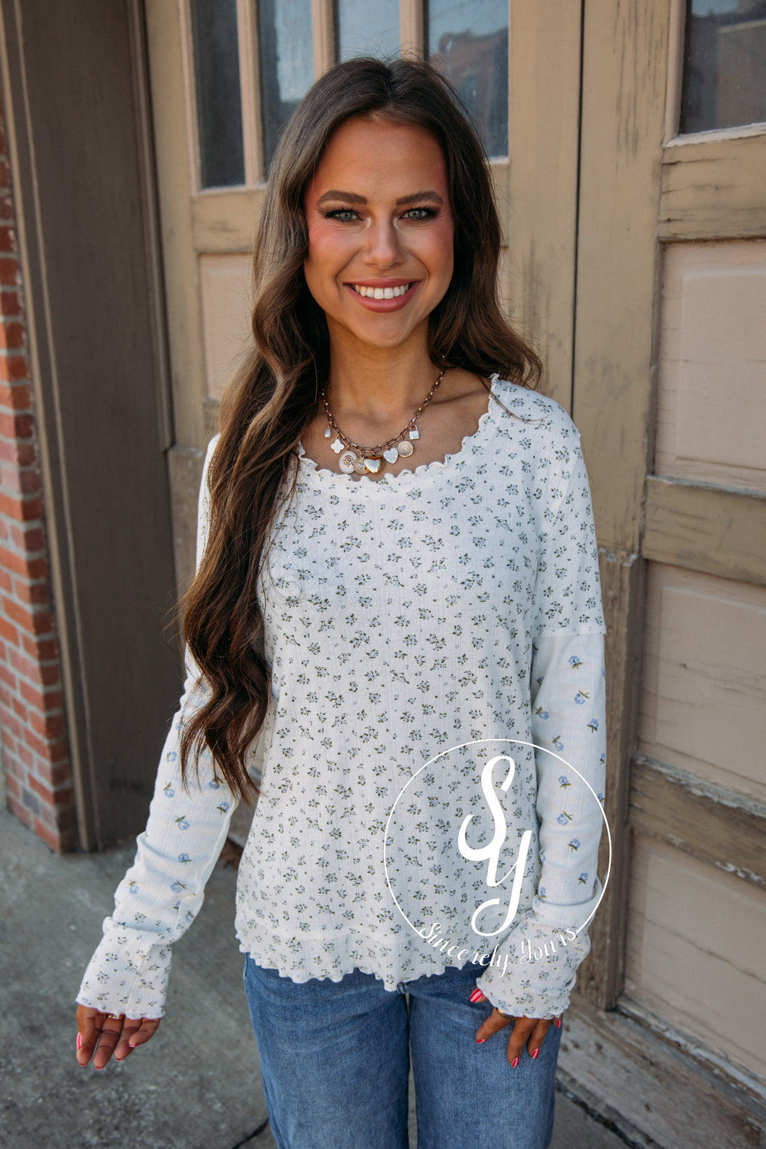 Floral Life Top - Blue