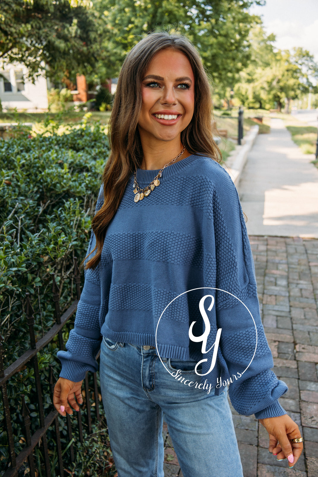 Cider Moments Sweater- Blue