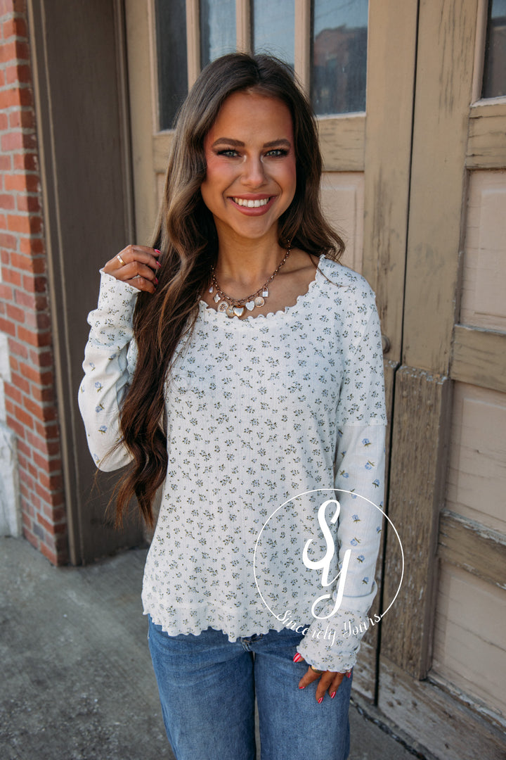 Floral Life Top - Blue