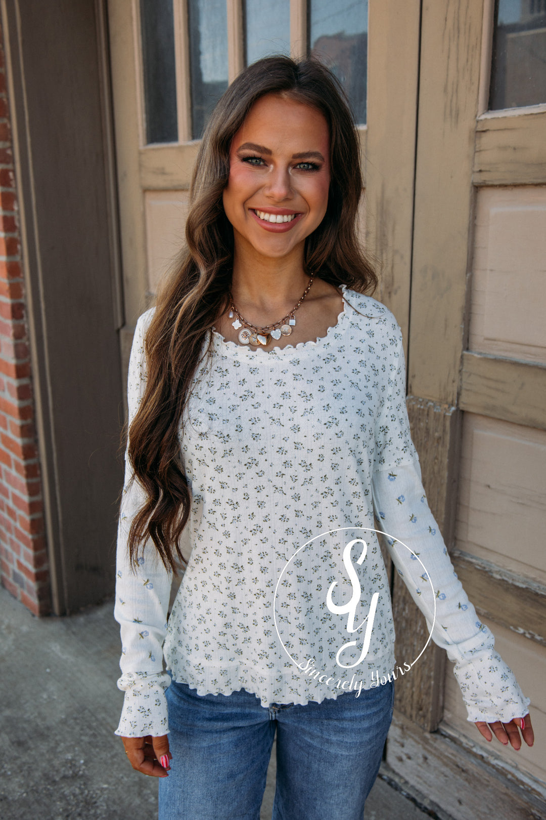 Floral Life Top - Blue