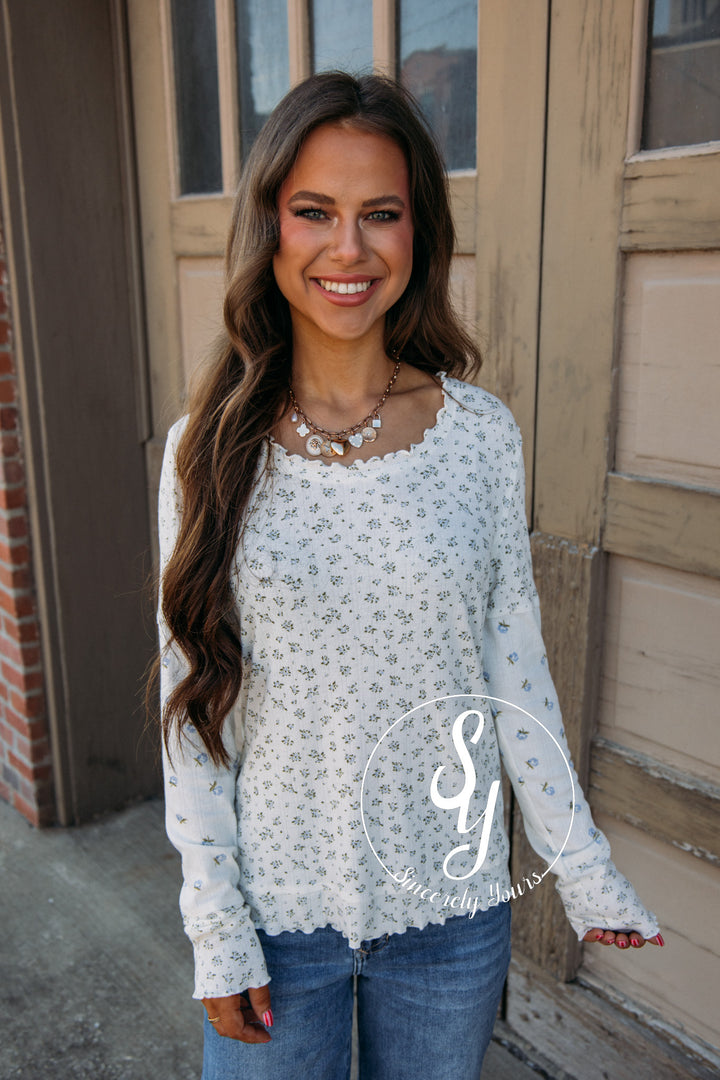 Floral Life Top - Blue