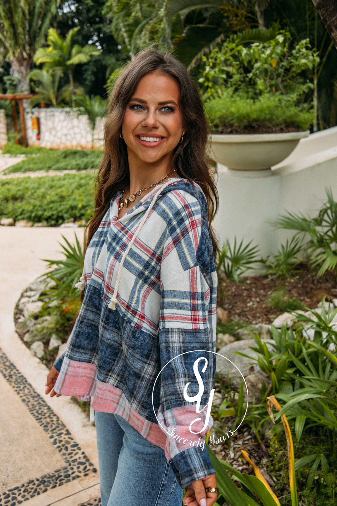 Energy Matched Flannel - Nave/Cream/Mauve