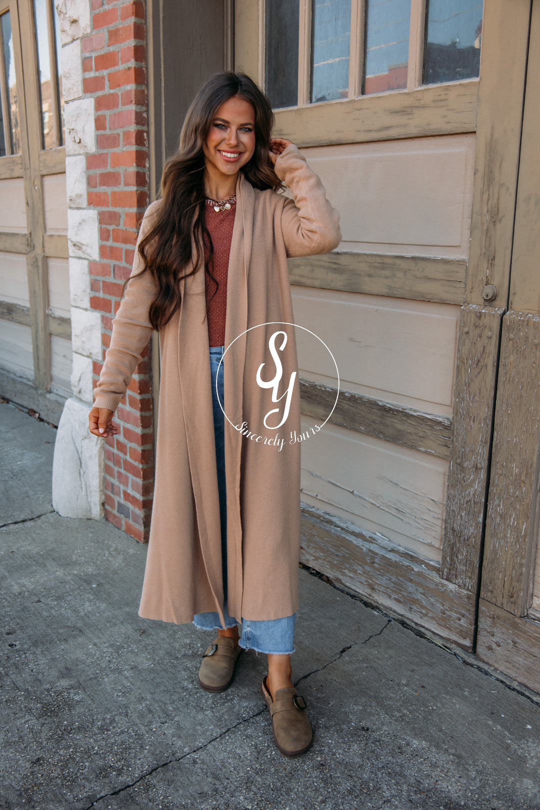 Cozy Up Waffle Knit Cardigan - Camel