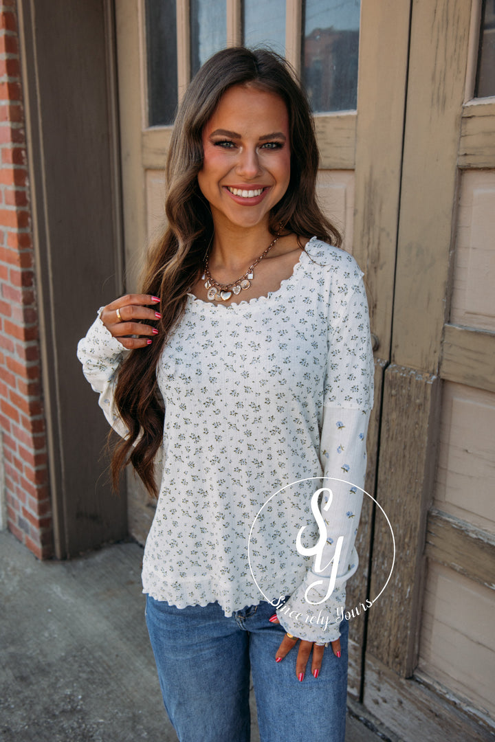 Floral Life Top - Blue