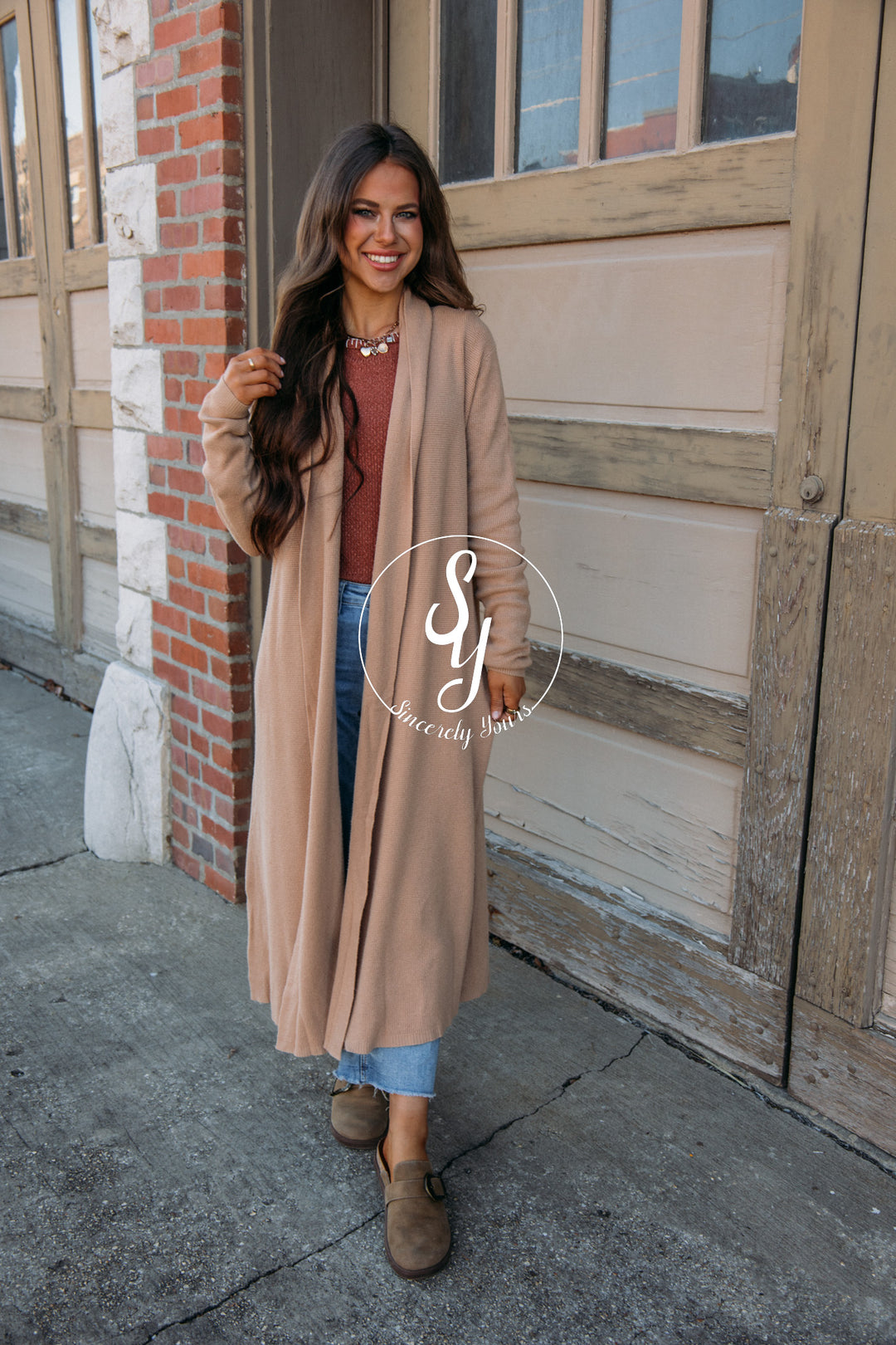 Cozy Up Waffle Knit Cardigan - Camel