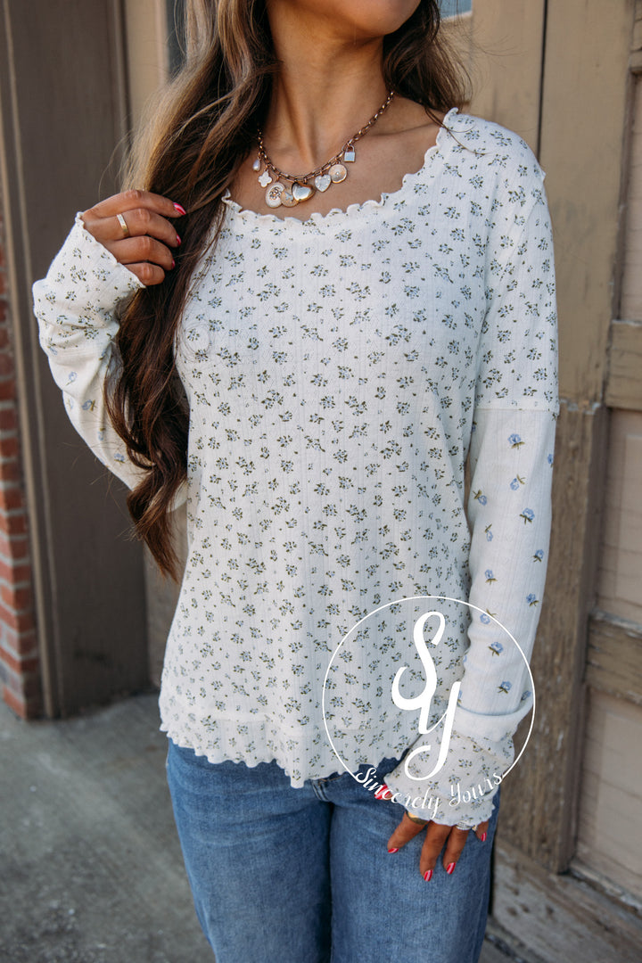 Floral Life Top - Blue