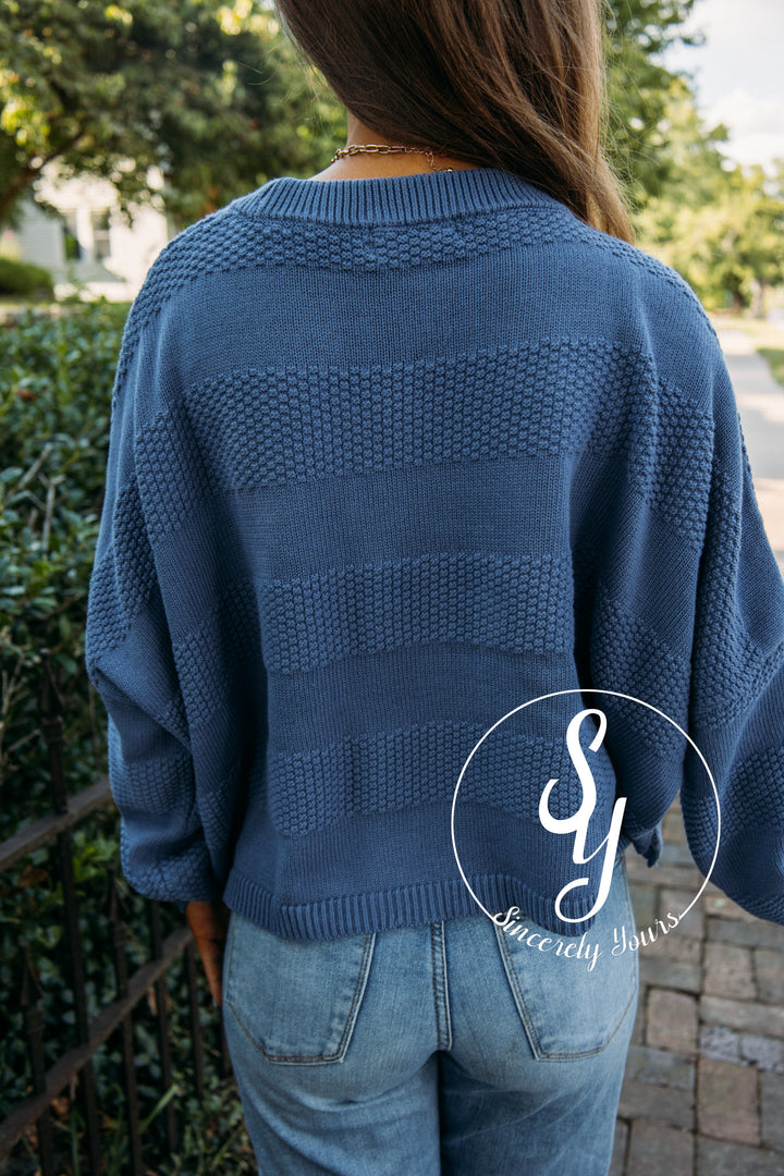 Cider Moments Sweater- Blue