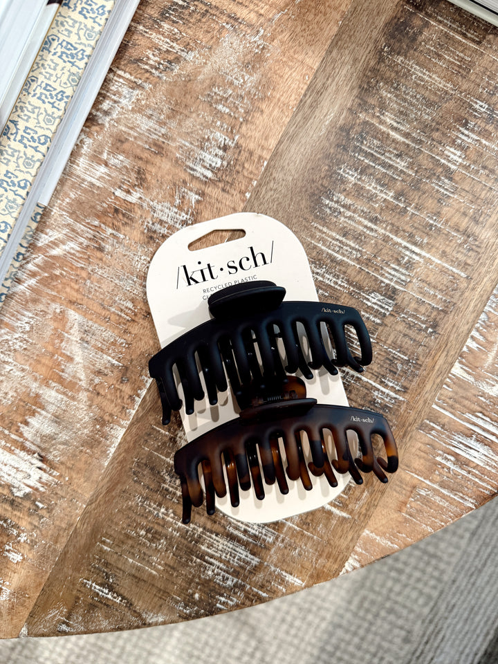 Recycled Plastic Oversized Matte Claw Clips 2pc Set