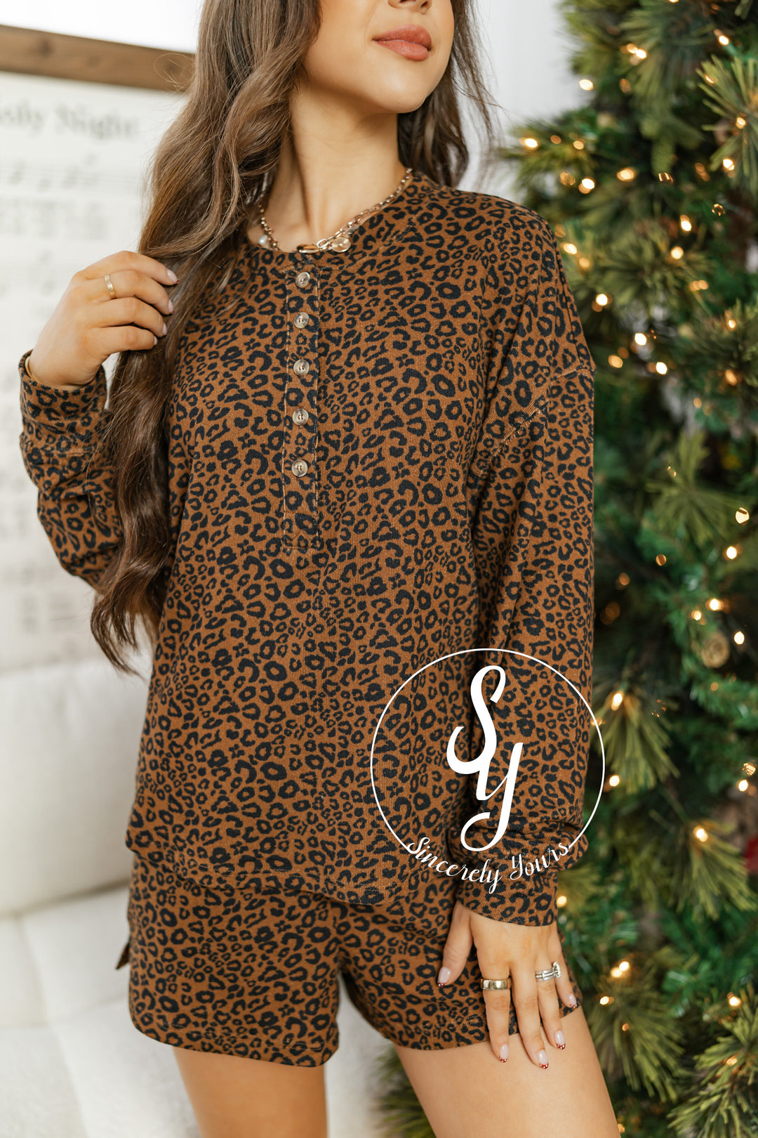 Cozy Leopard Set- Brown