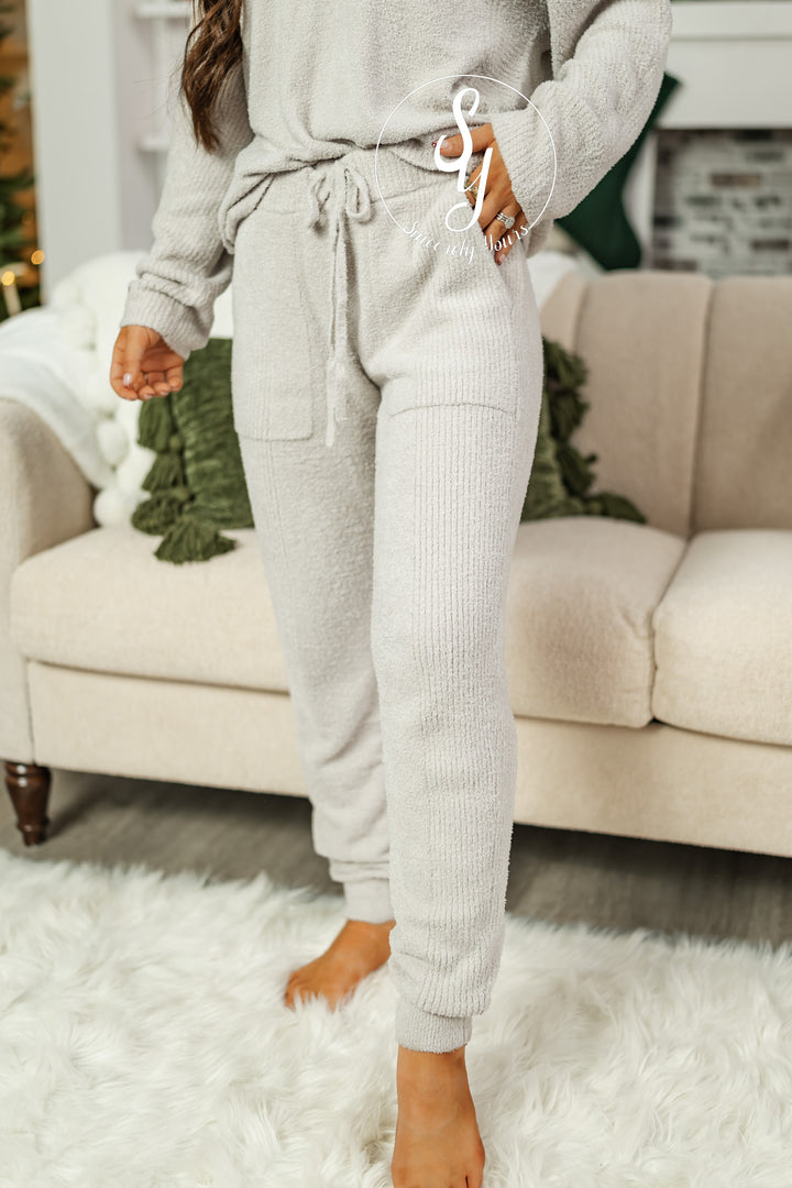 Barefoot Dreams: CozyChic Lite Rib Block Pant - Silver