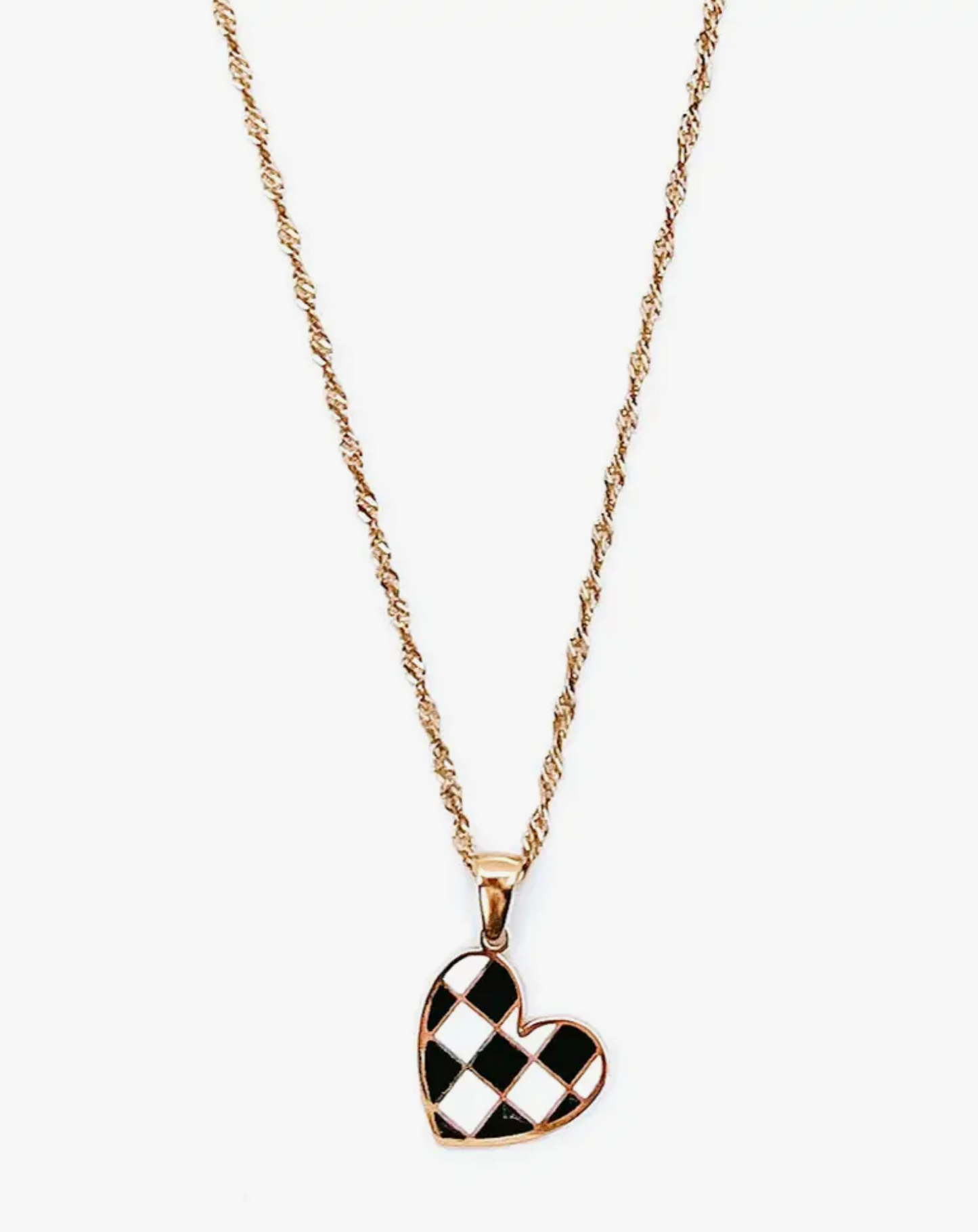 Beljoy: Checkmate Checkerboard Heart Necklace