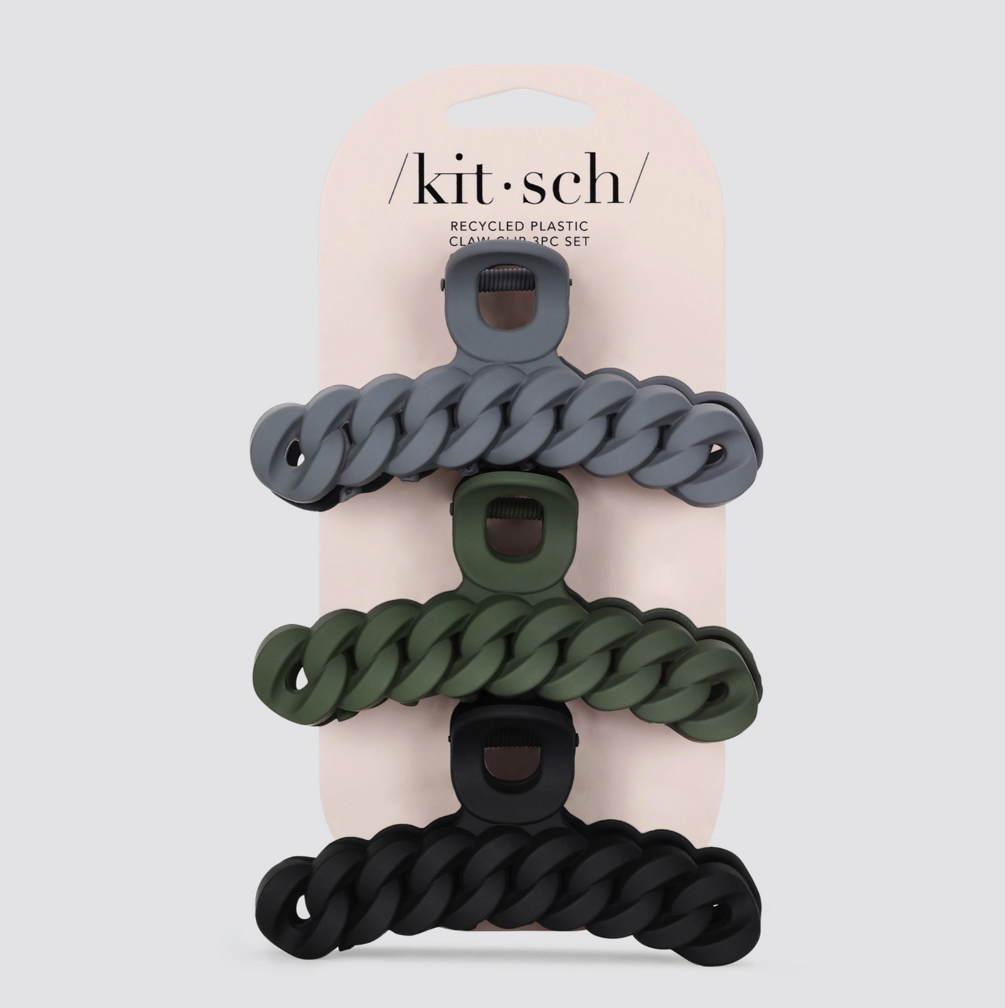 Ktisch: Eco-Friendly Chain Claw Clip 3pc Set - Black/Moss