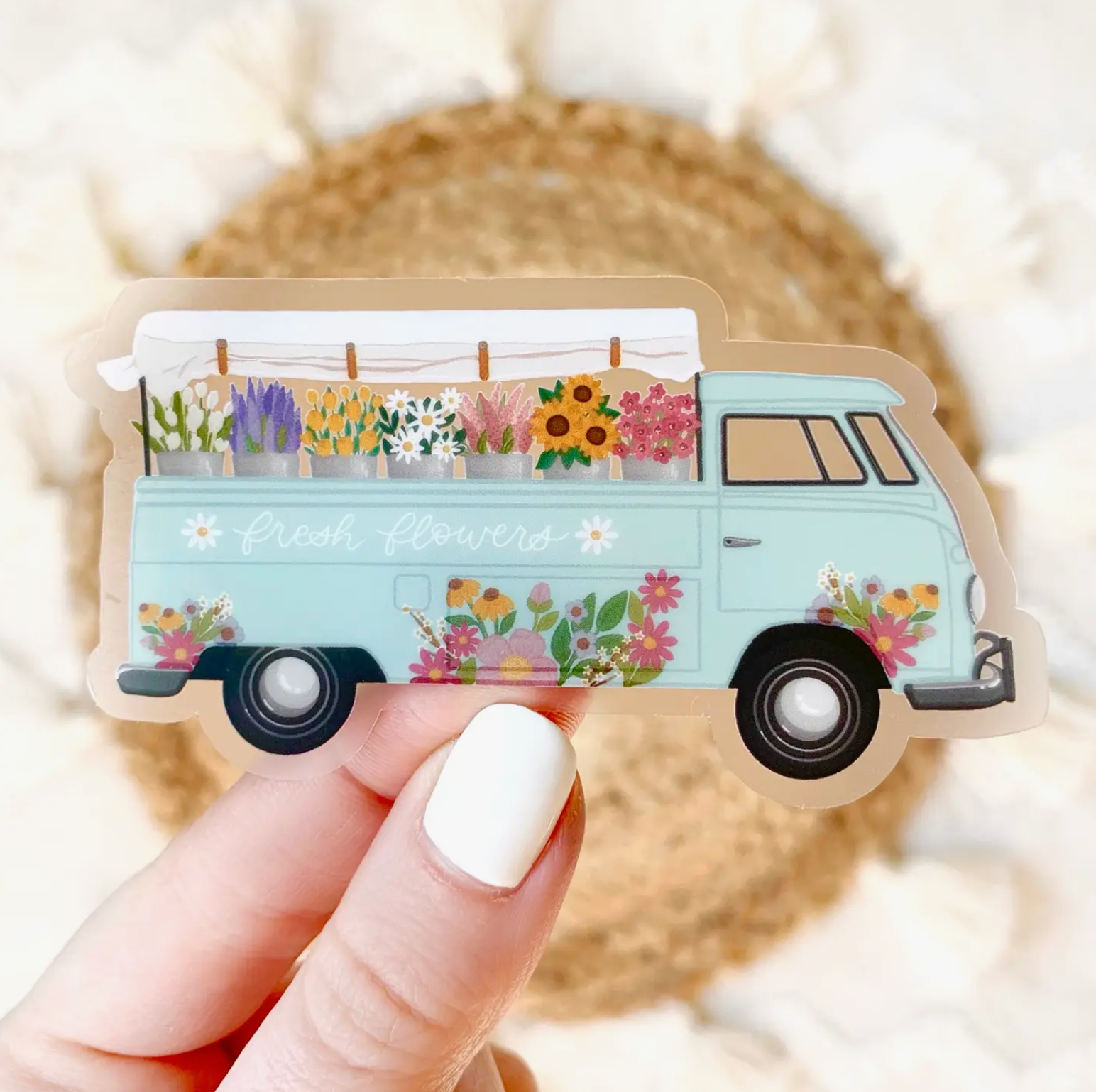 Clear Flower Truck Sticker – Sincerely Yours