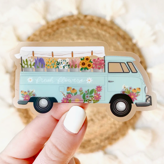 Load image into Gallery viewer, Clear Flower Truck Sticker
