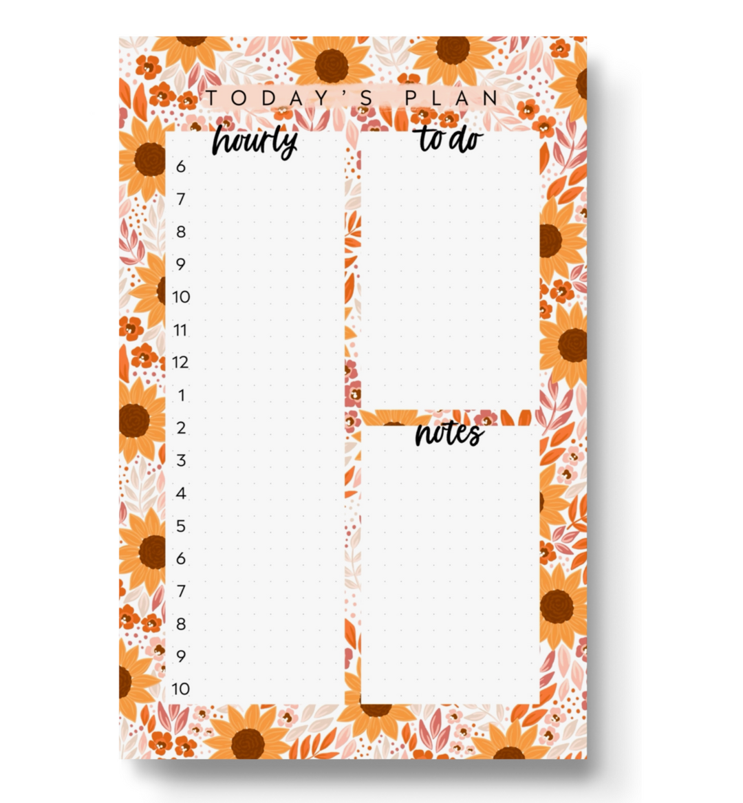 Sunflower Field Daily Planner Notepad