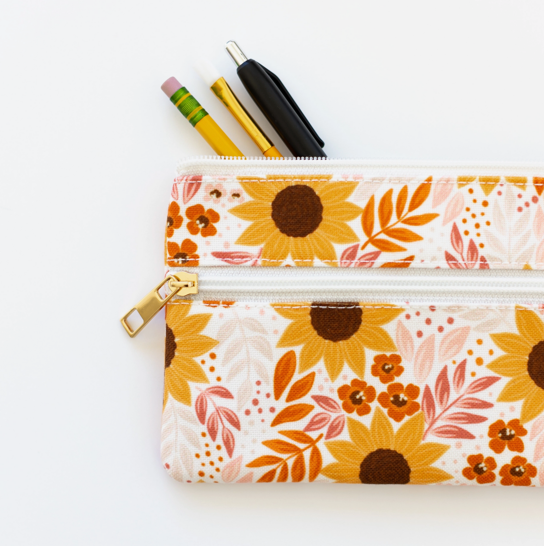 GIAPB Pencil Case,Pencil Pouch,Pencil Bag,Small Pencil Pouch,Bee and  Sunflower