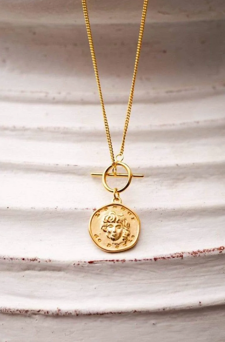 Medusa Coin Toggle Necklace