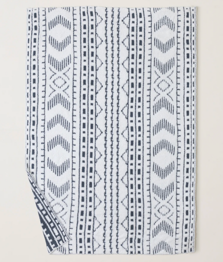 Barefoot Dreams:  CozyChic Artisan Throw - Pearl/Smokey Blue