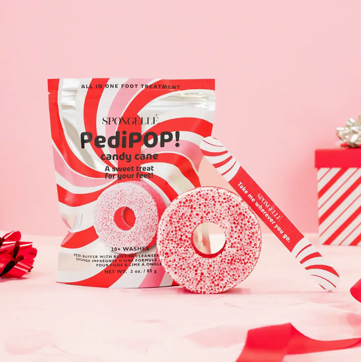 Spongelle:  Candy Cane PediPOP Pedi Buffer & Nail File