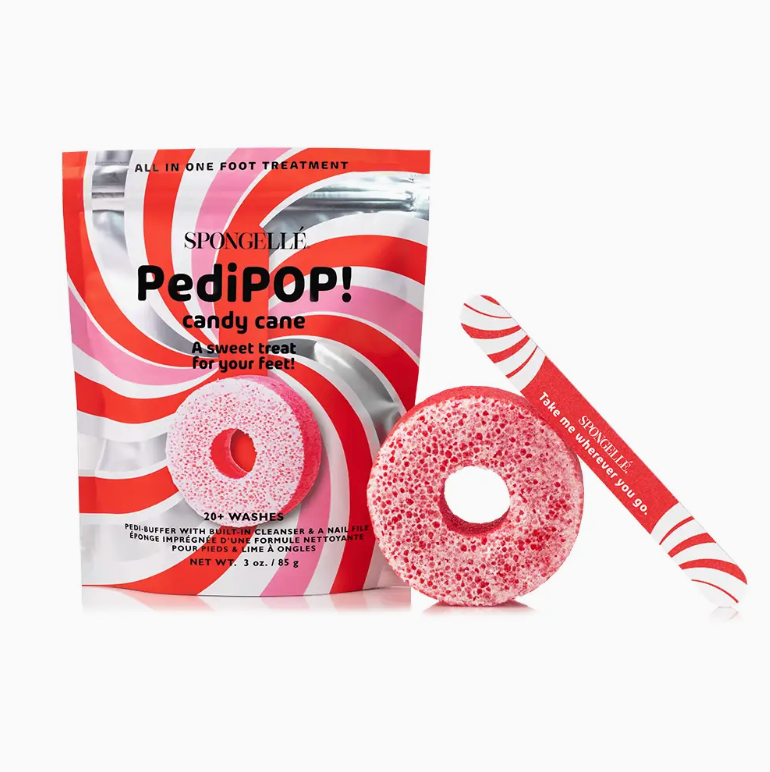 Spongelle:  Candy Cane PediPOP Pedi Buffer & Nail File