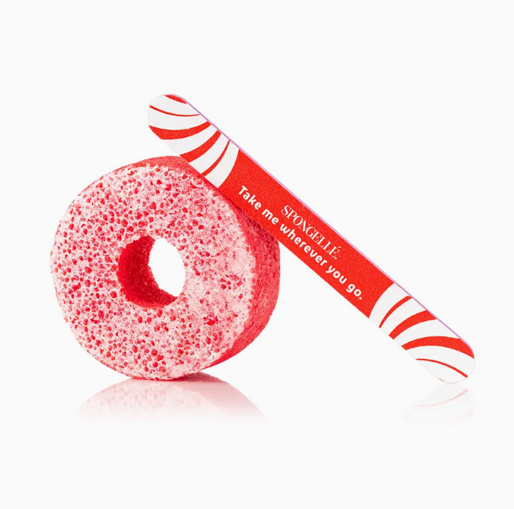 Spongelle:  Candy Cane PediPOP Pedi Buffer & Nail File