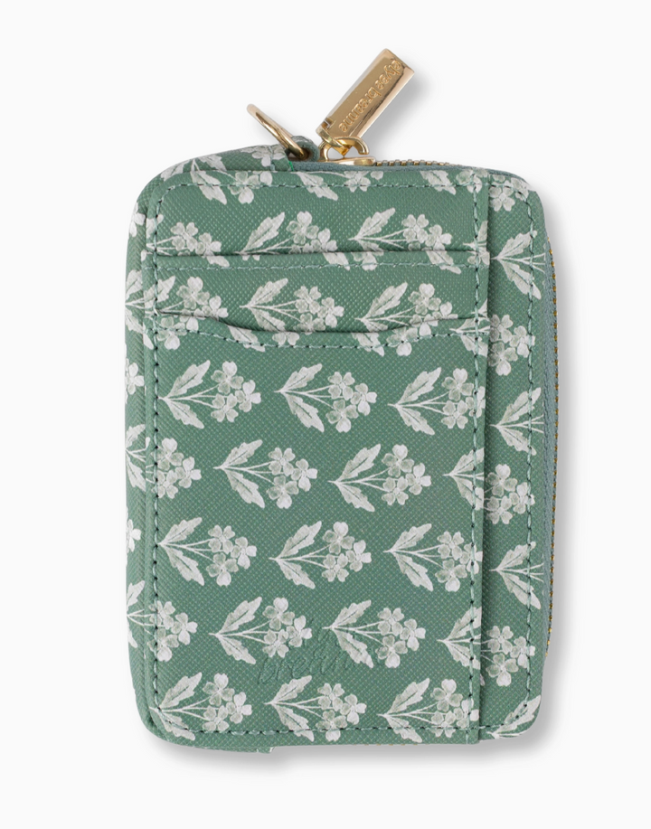 Forget Me Nots Sage Zip Wallet