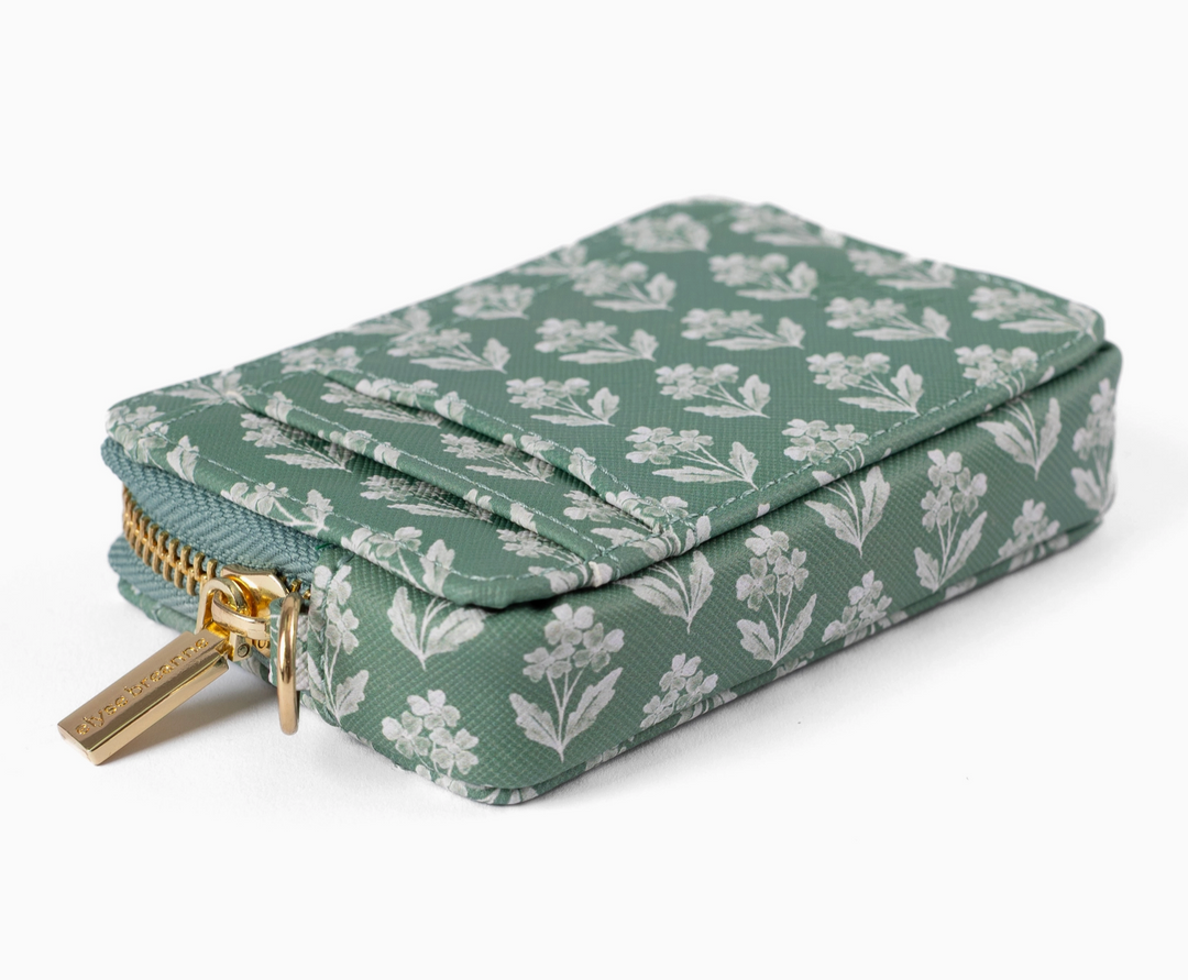 Forget Me Nots Sage Zip Wallet