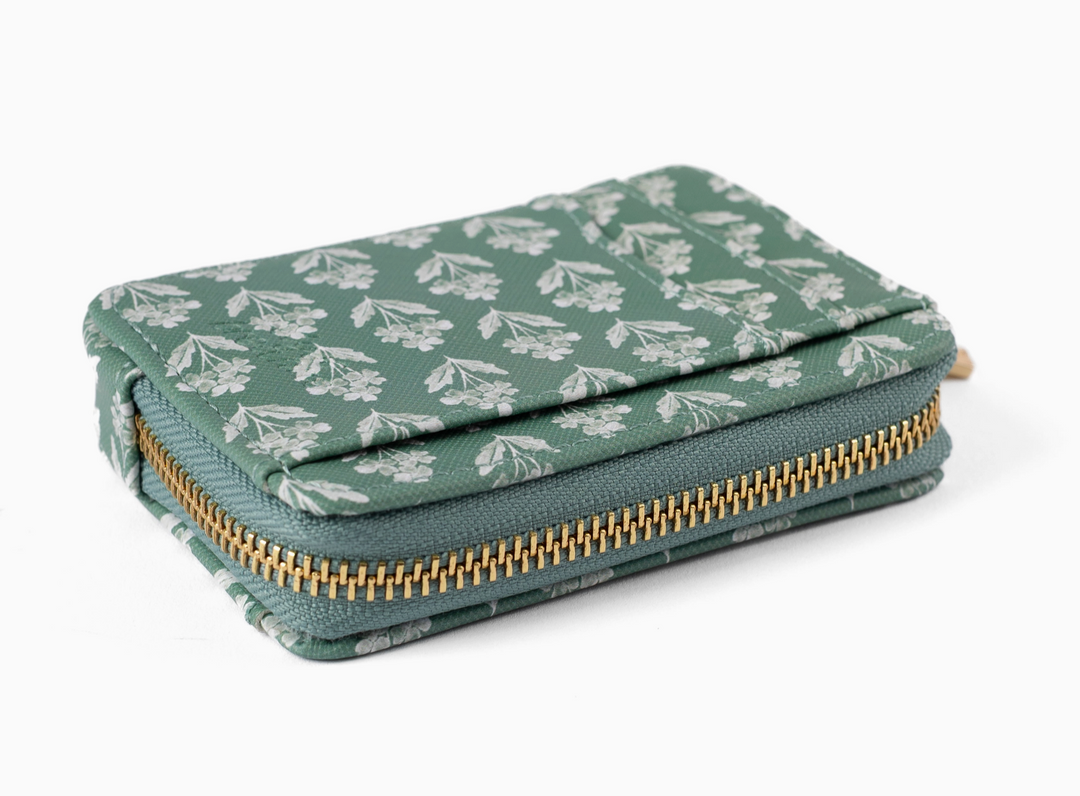 Forget Me Nots Sage Zip Wallet