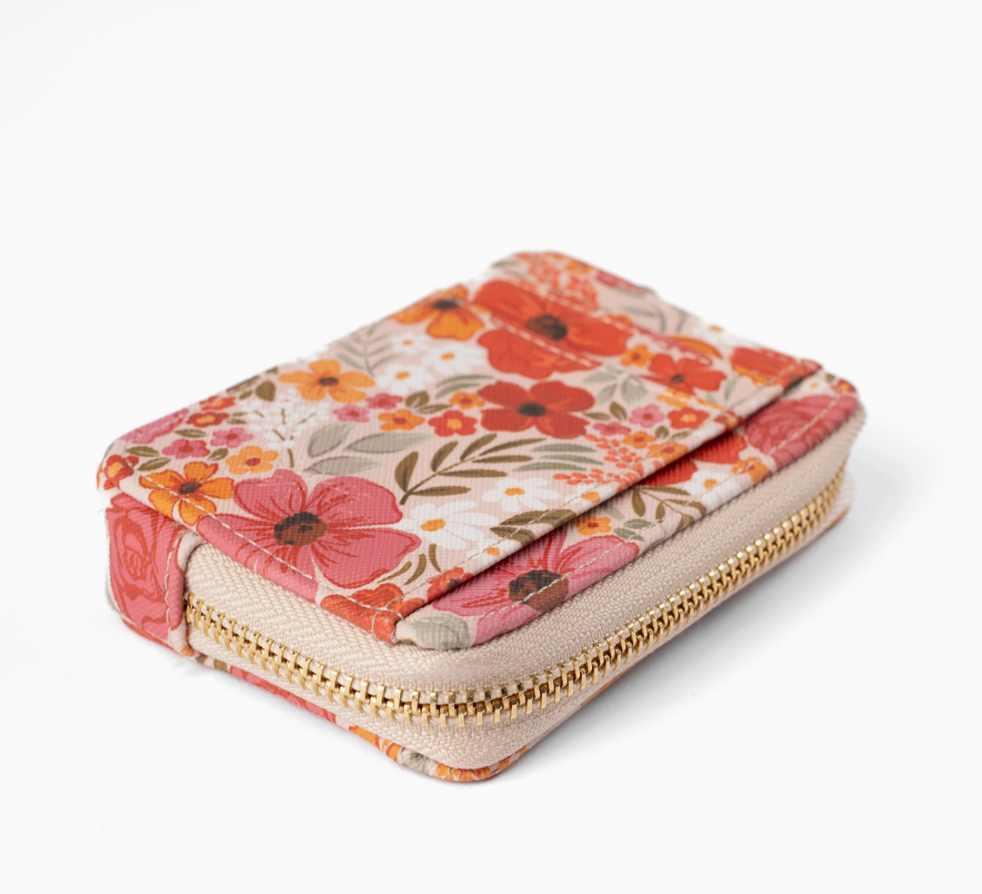 Rosewood Blooms Zip Wallet