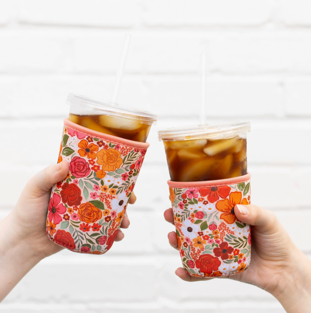 Rosewood Blooms Drink Sleeve, Iced Coffee Koozie Drink Cover