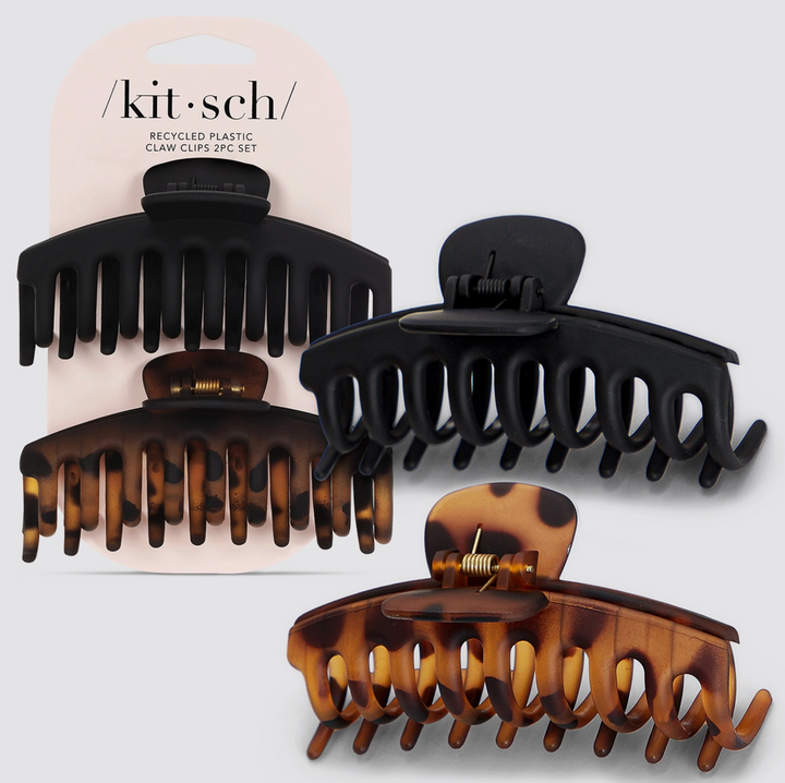 Recycled Plastic Oversized Matte Claw Clips 2pc Set