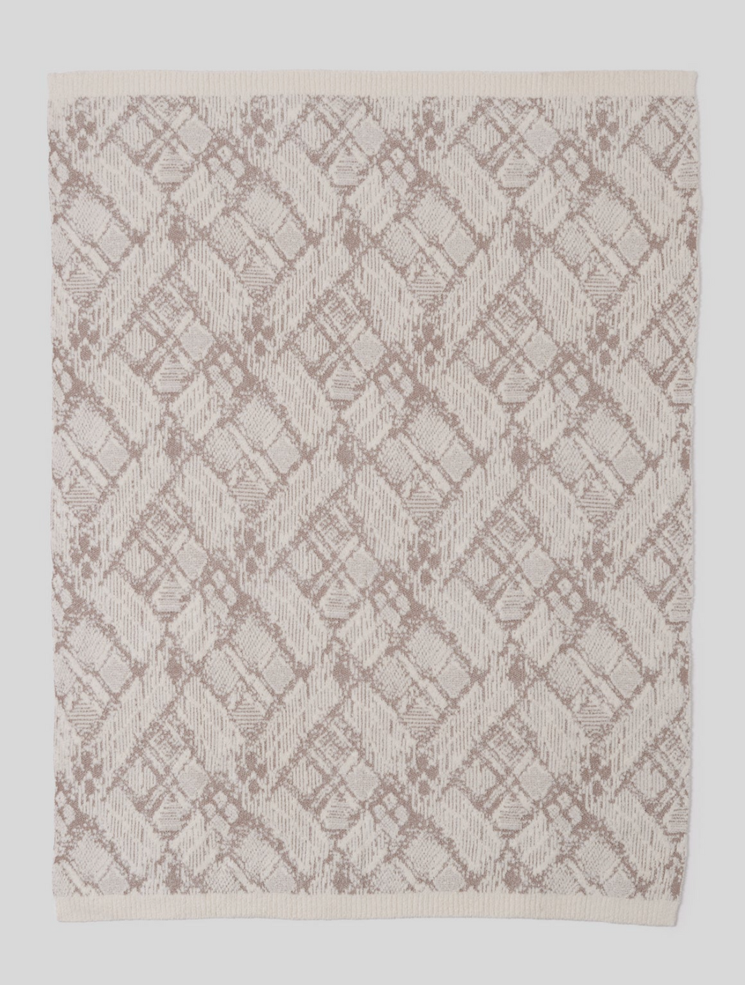 Barefoot Dreams: CozyChic® Cotton Graphic Texture Throw -Cream/Taupe