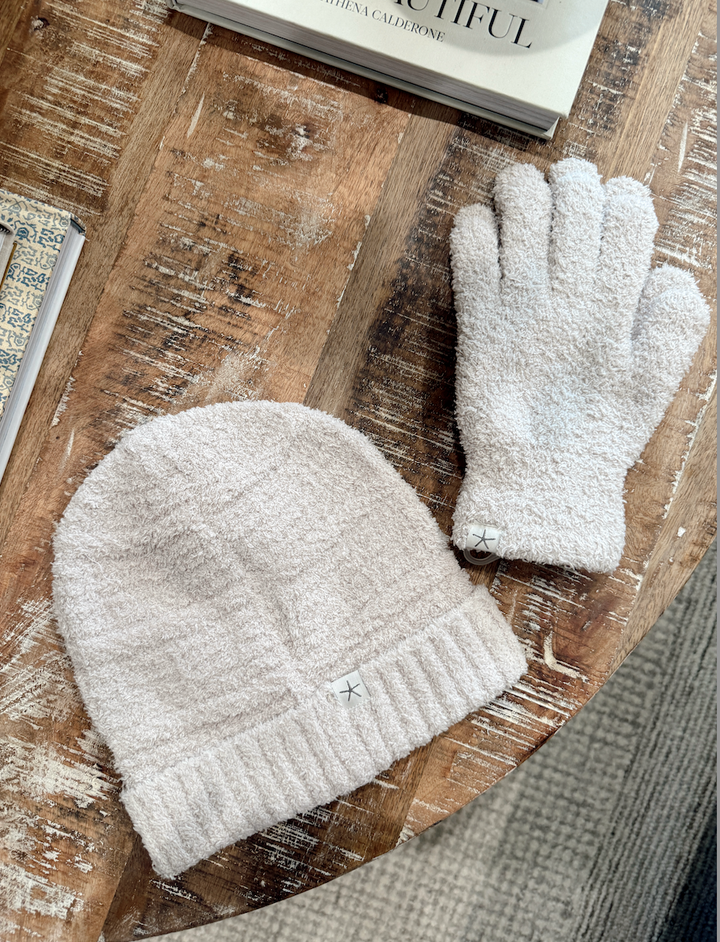 Barefoot Dreams: CozyChic Grid Beanie - Stone