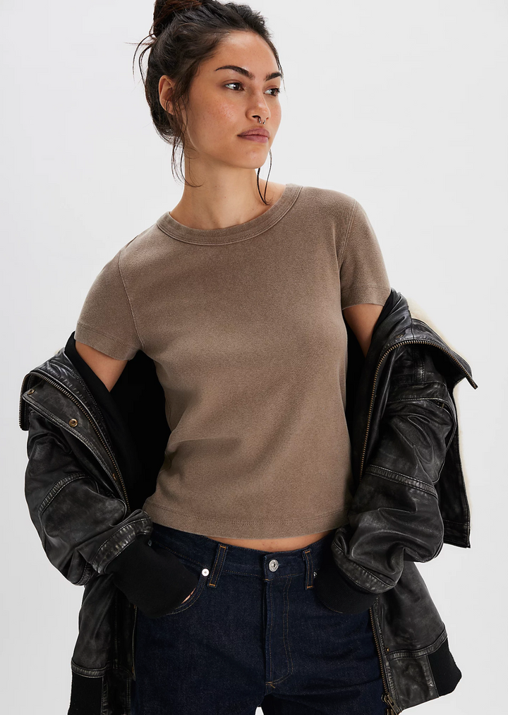 Free People: We The Free Atlas Crew Tee - Dutch Cocoa