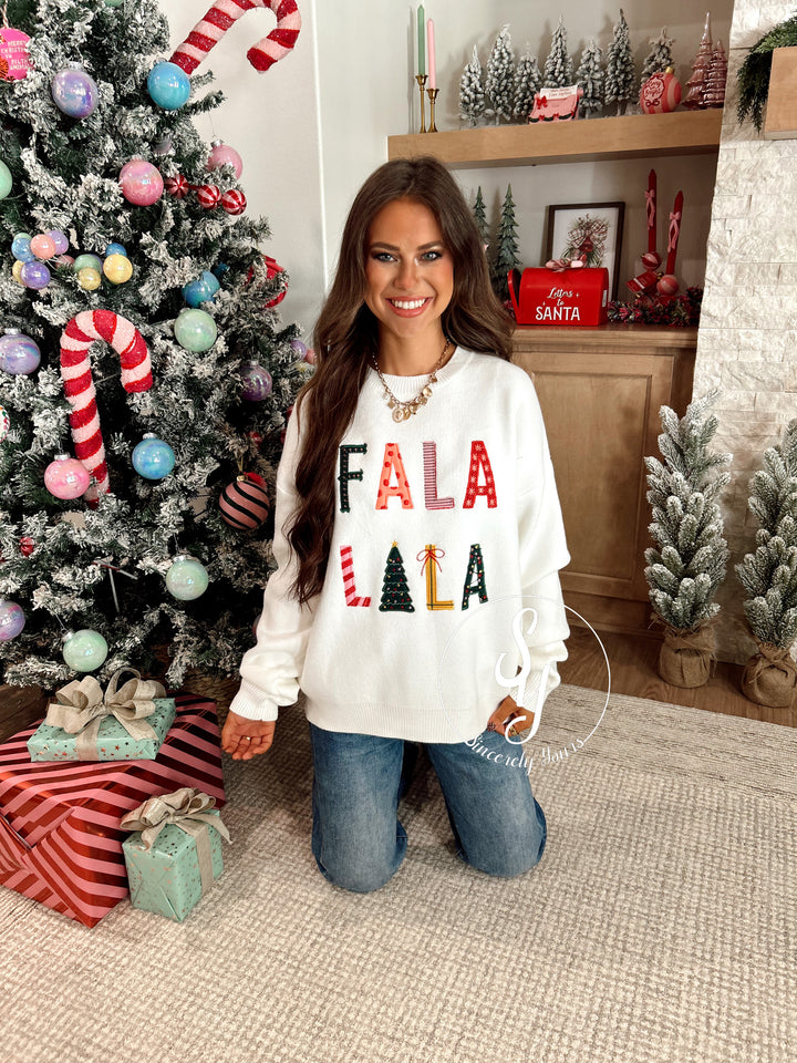 FaLaLaLa Sweater - White