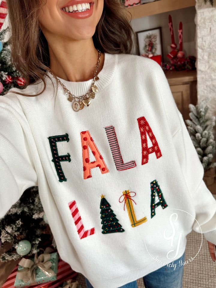 FaLaLaLa Sweater - White
