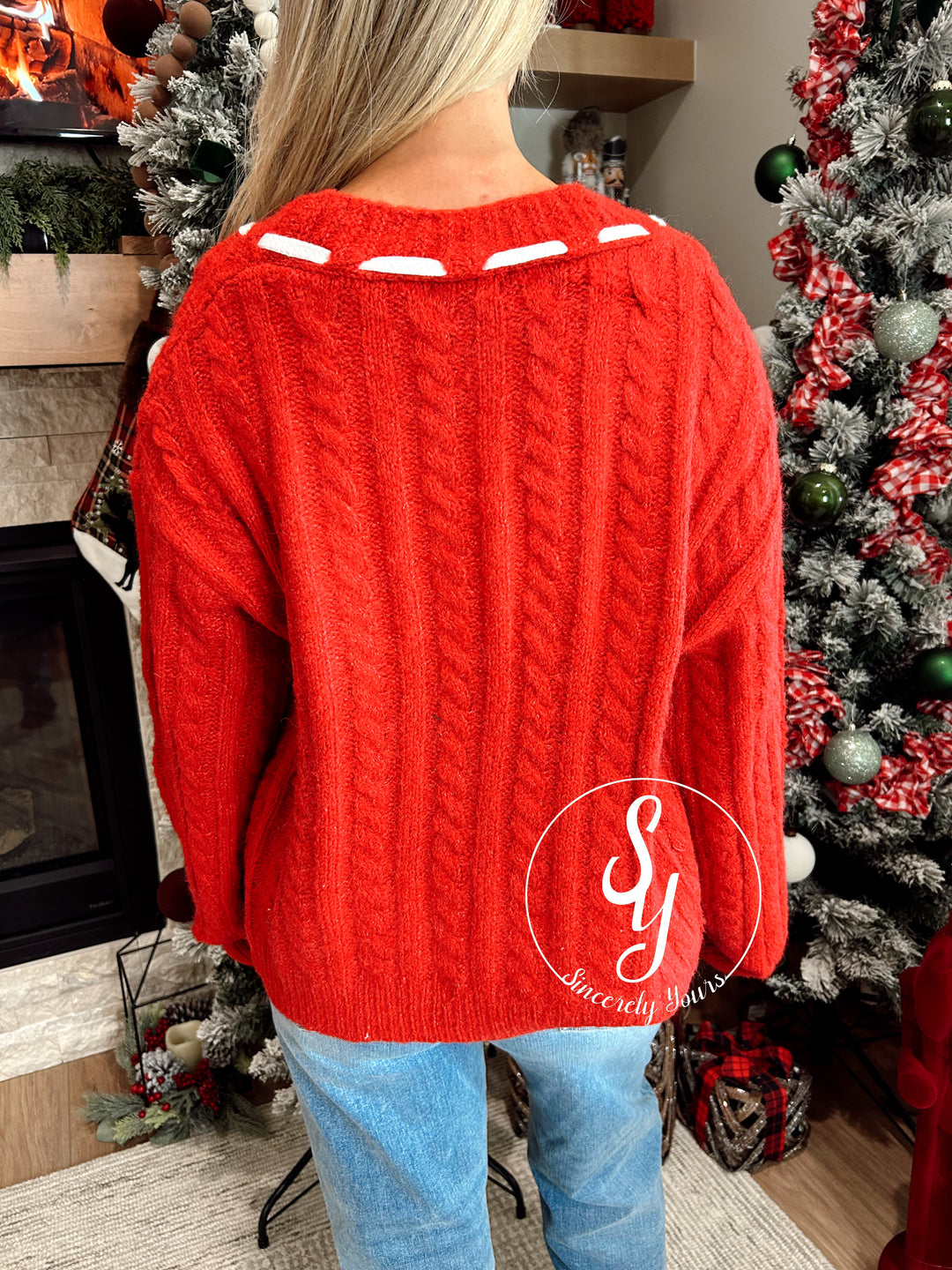 Ribbon Feeling Cardigan - Red