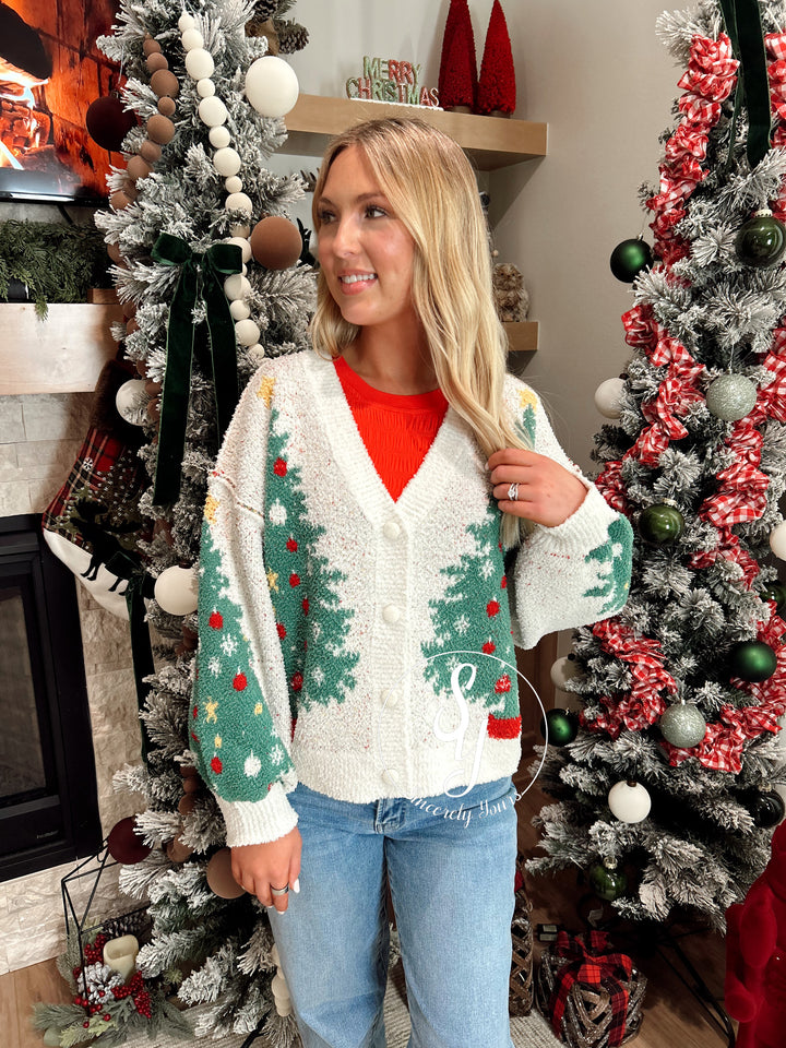 Oh Christmas Tree Cardigan - Multi