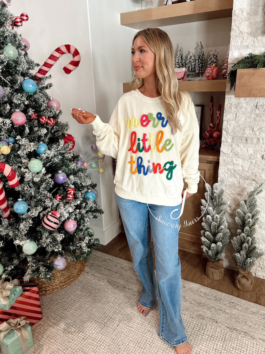 Merry Little Thing Sweater- Cream