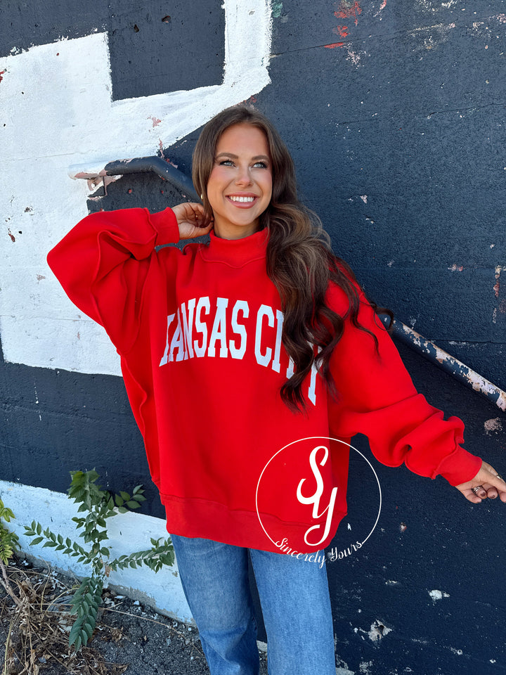 Kansas City Reversible Mock Neck - Red