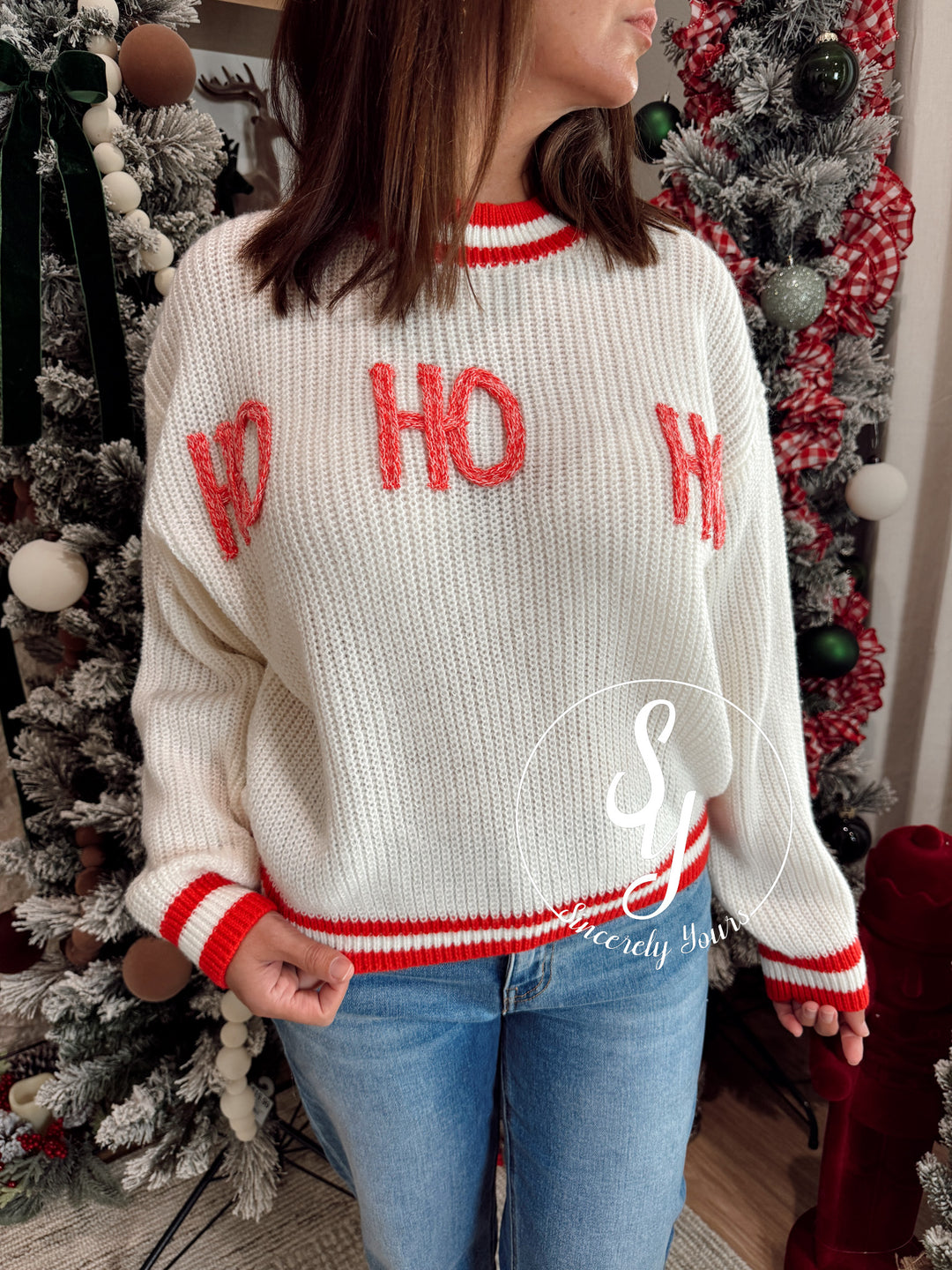 Candy HoHoHo Sweater - Cream