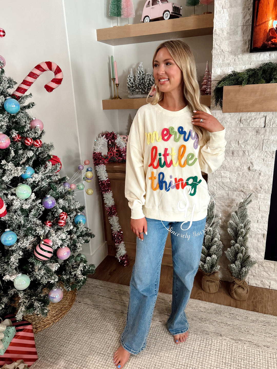 Merry Little Thing Sweater- Cream